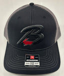 Black/Grey Trucker Hat Grey "B"- BCA-34