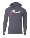 Graphite Grey Men's Cooling Performance Long -Sleeve Hooded T-Shirt